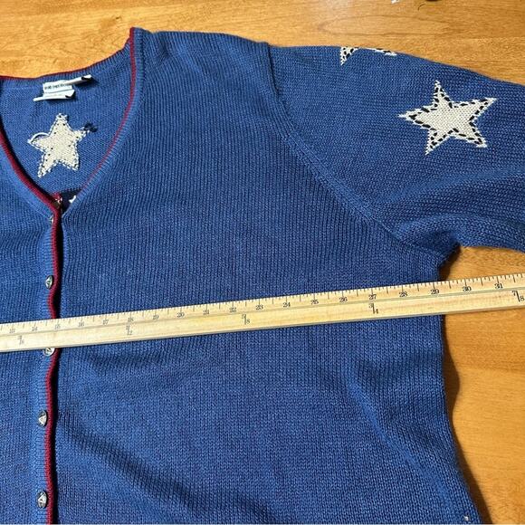 CJ Banks Christopher&Banks Embroidered Sweater USA Flag Women’s 3X Ramie Cotton - Picture 8 of 8